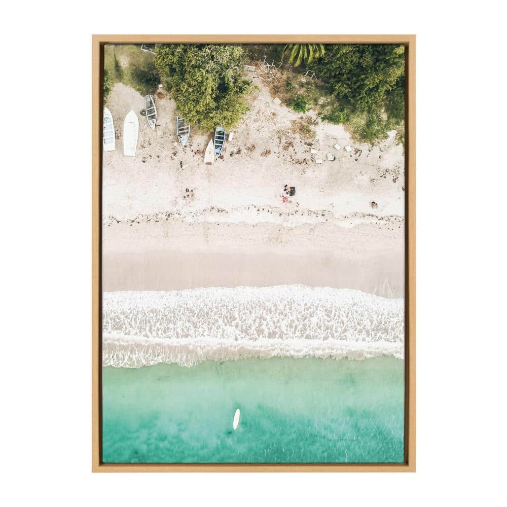 Sylvie Tropical Beach from Above by Amy Peterson Art Studio Framed Can