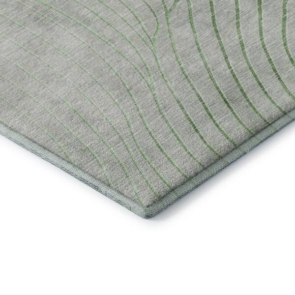 Mayfield Premium Machine Washable Abstract AMF2107 Aloe 8 ft. x 10 ft. Area Rug