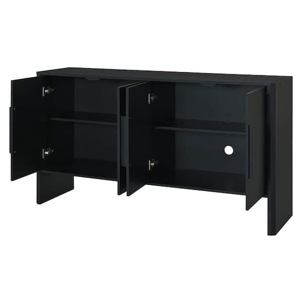COWLOWN 59 in. W x 15.7 in. D x 33.2 in. H Bathroom Black Linen Cabinet