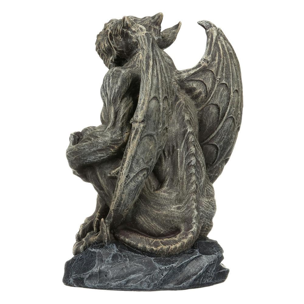 Silas Medium Gray Resin Gothic Gargoyle Sentry Statue