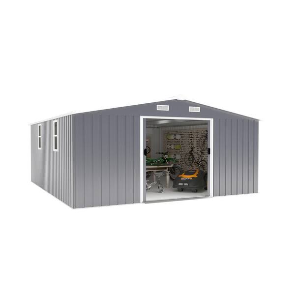 12 ft. W x 10 ft. D Outdoor Storage Shed, Steel Utility Tool Shed Storage House with protective film (120 sq. ft. )