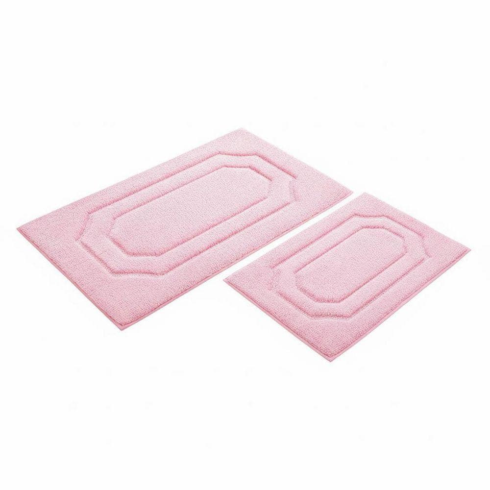 Pink Extra Soft and Absorbent Microfiber Rectangle 2 Piece Bath