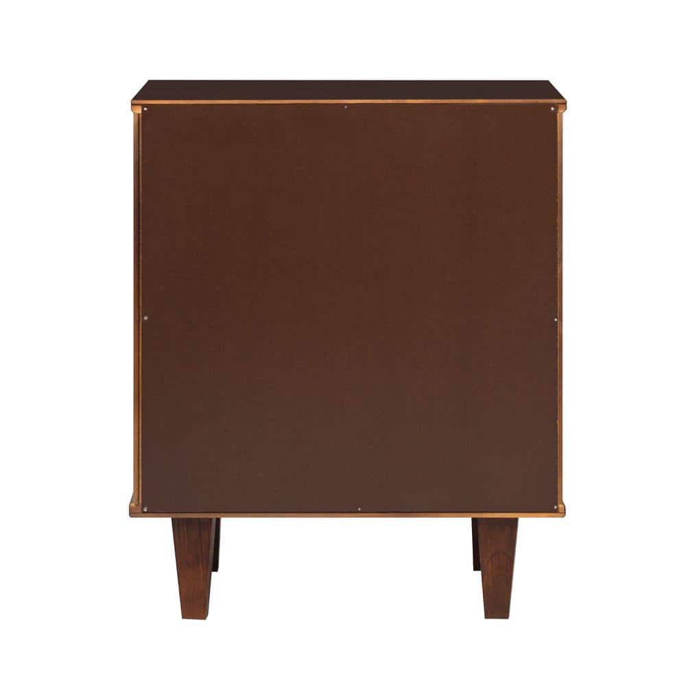 Walnut 2-Drawer Solid Wood Mid-Century Modern Nightstand