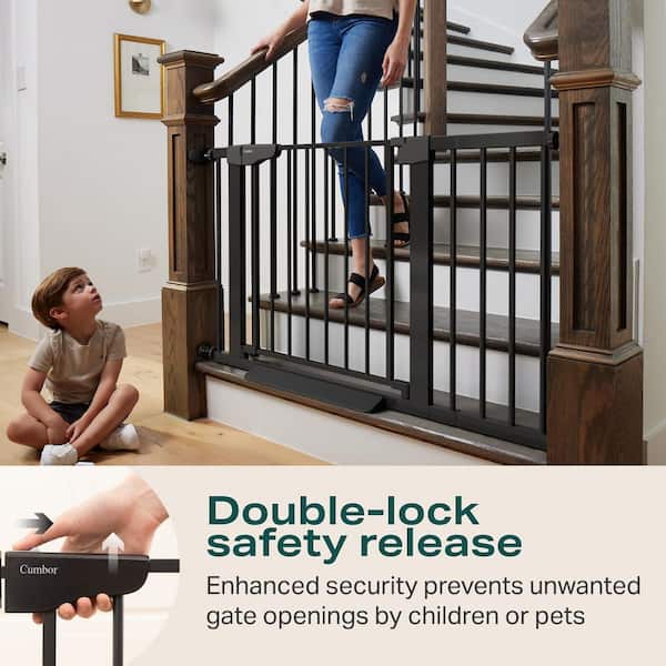 KIWDZFU x Steel Auto Close Baby Gate Pressure Mounted