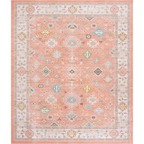 Crestwood Salmon 5 ft. x 7 ft. Oriental Indoor Area Rug