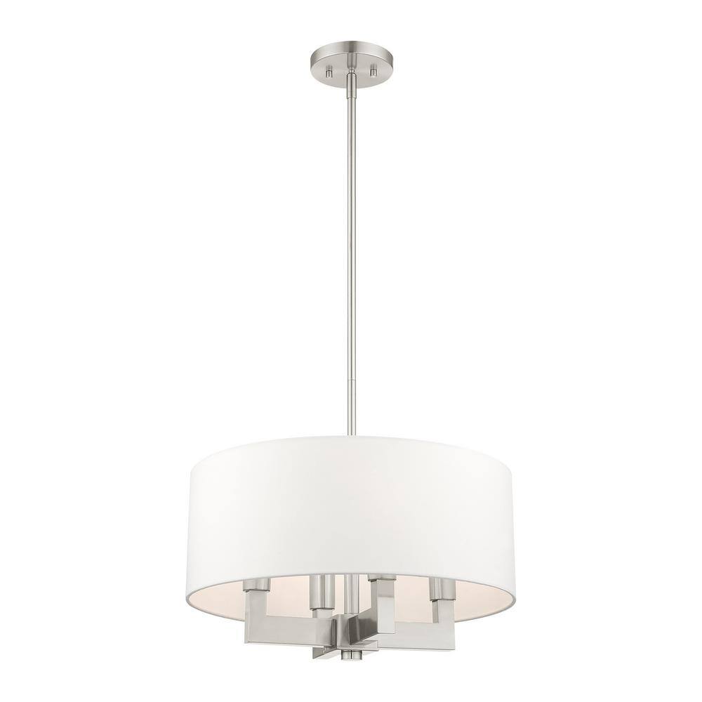 Mini Cresthaven Brushed Nickel 4-Light Chandelier with Crystal Accents