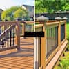Afoxsos 1.5 x 3.5 Aluminium Alloy Deck Railing Brackets Connector Corrosion Resistant 4-Piece Black 59SA05233