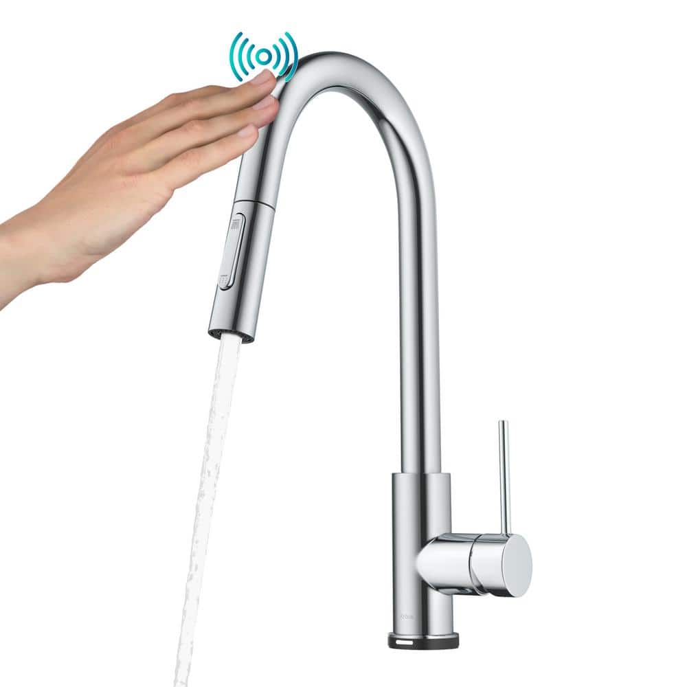 Chrome Touch-Control Single-Handle Pull-Down Kitchen Faucet
