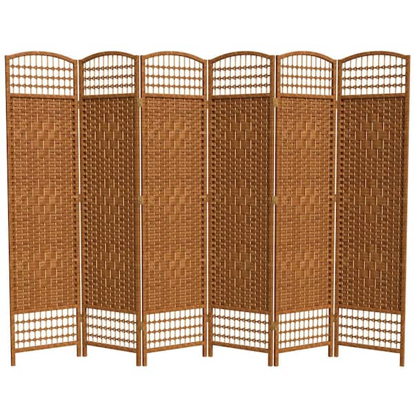 5.5 ft. Dark Beige 6-Panel Room Divider