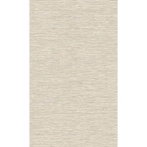 Jomon Light Grey Grasscloth Machine Washable, 57 sq.ft. Non-Woven Non-Pasted Double Roll Wallpaper