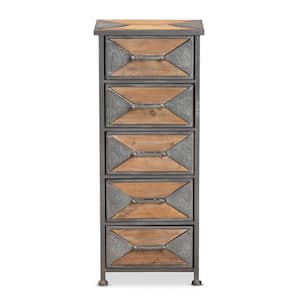 Laurel Grey and Oak Brown Accent Cabinet