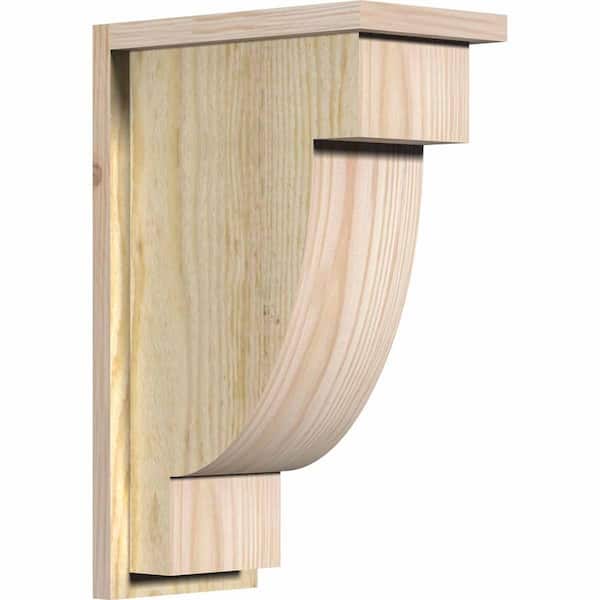 Ekena Millwork 8 in. x 14 in. x 22 in. Douglas Fir Alpine Rough Sawn Corbel with Backplate