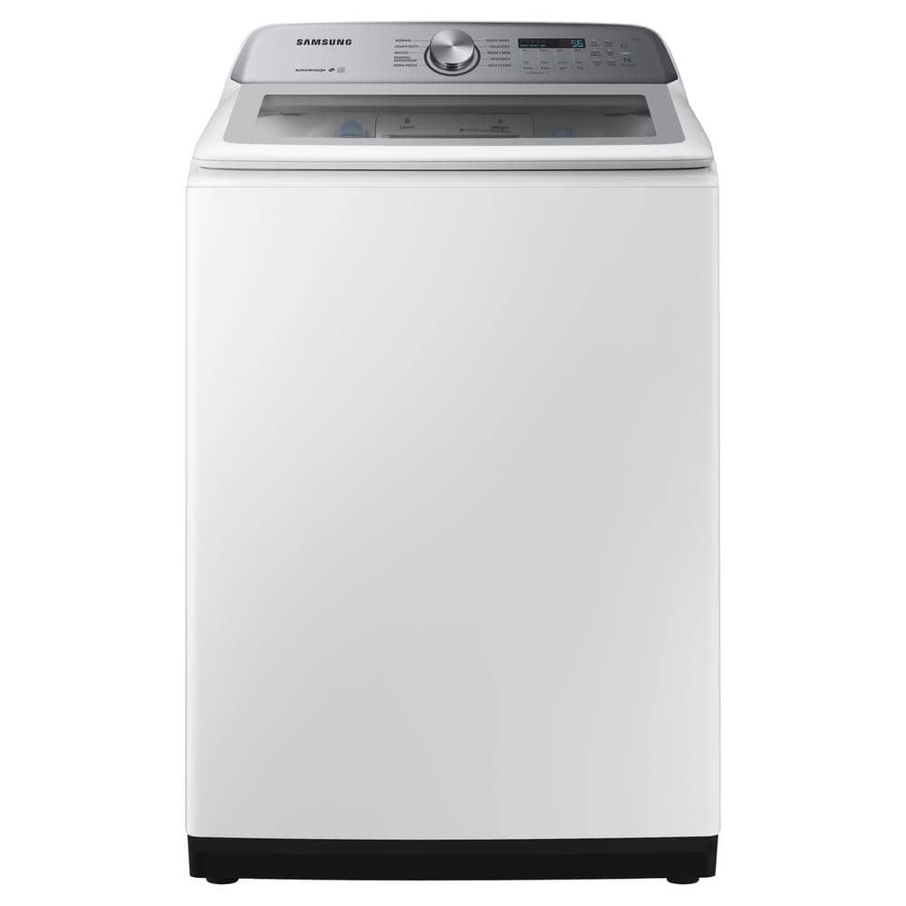 Water WA49B5205AW Home Active Load and Samsung The STAR 4.9 Depot in with High-Efficiency Agitator ENERGY White, Washer - Top cu. ft. Jet