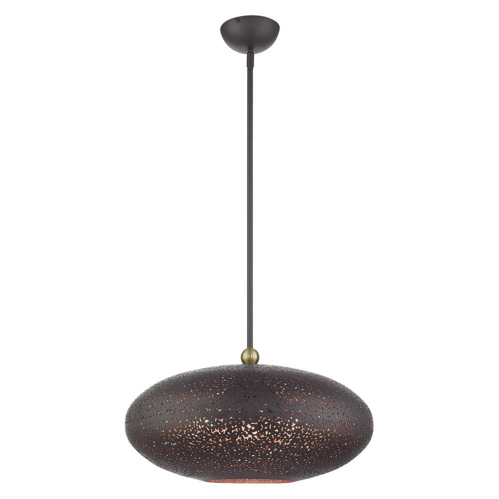 Gillingham 3-Light Bronze with Antique Brass Accents Pendant price history on PriceWatchPro