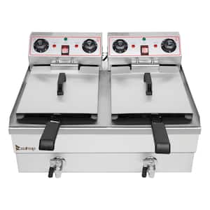 16.9 qt. Stainless Steel Single Tank Deep Fryer with Faucet