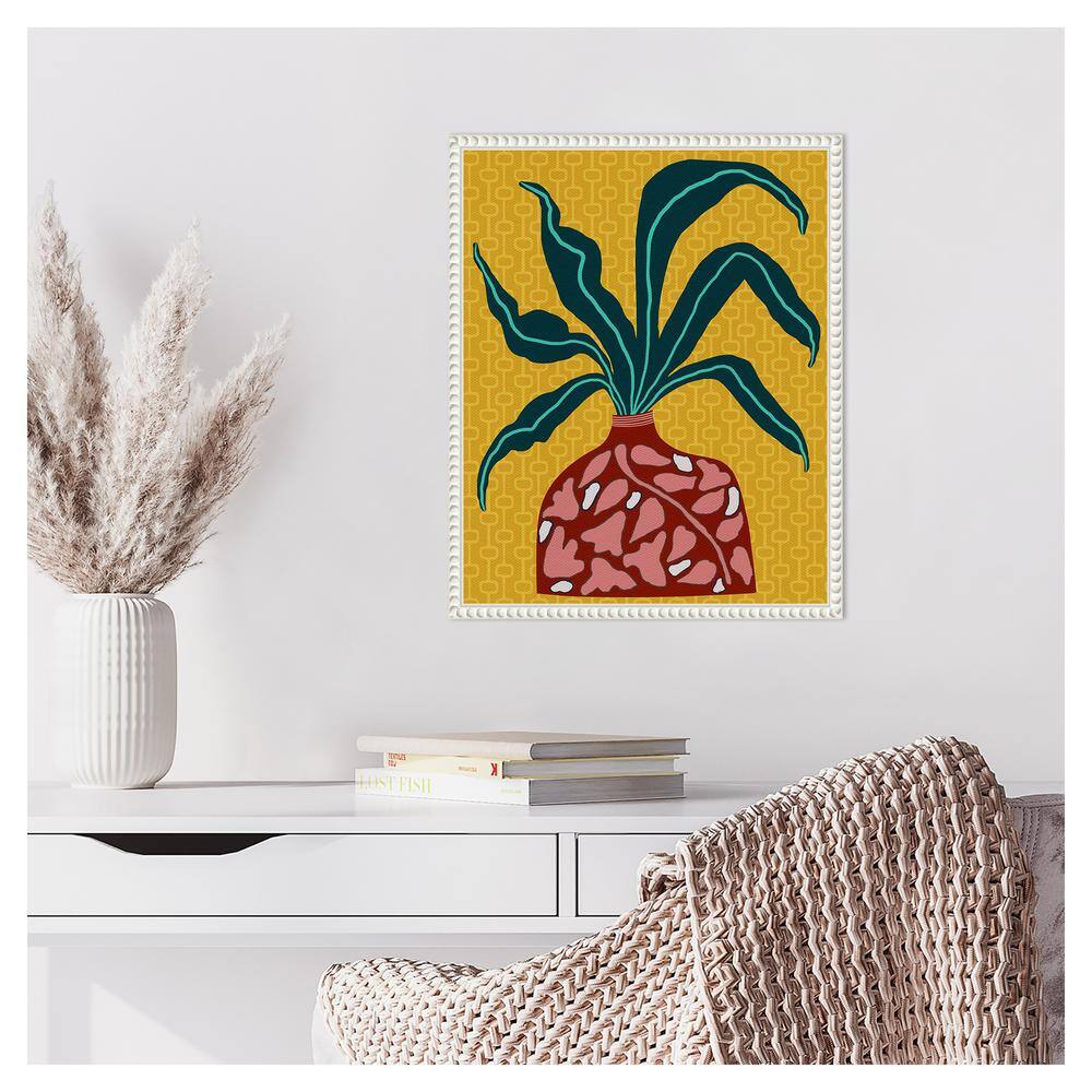 Snappy Botanical III Abstract Canvas Print with White Floater Frame