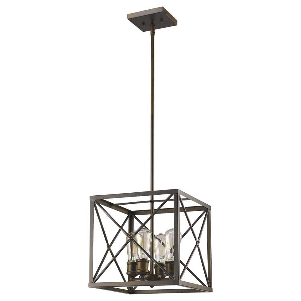 100-Watt 4-Light Bronze Pendant Light with Metal, No Bulbs Included price history on PriceWatchPro