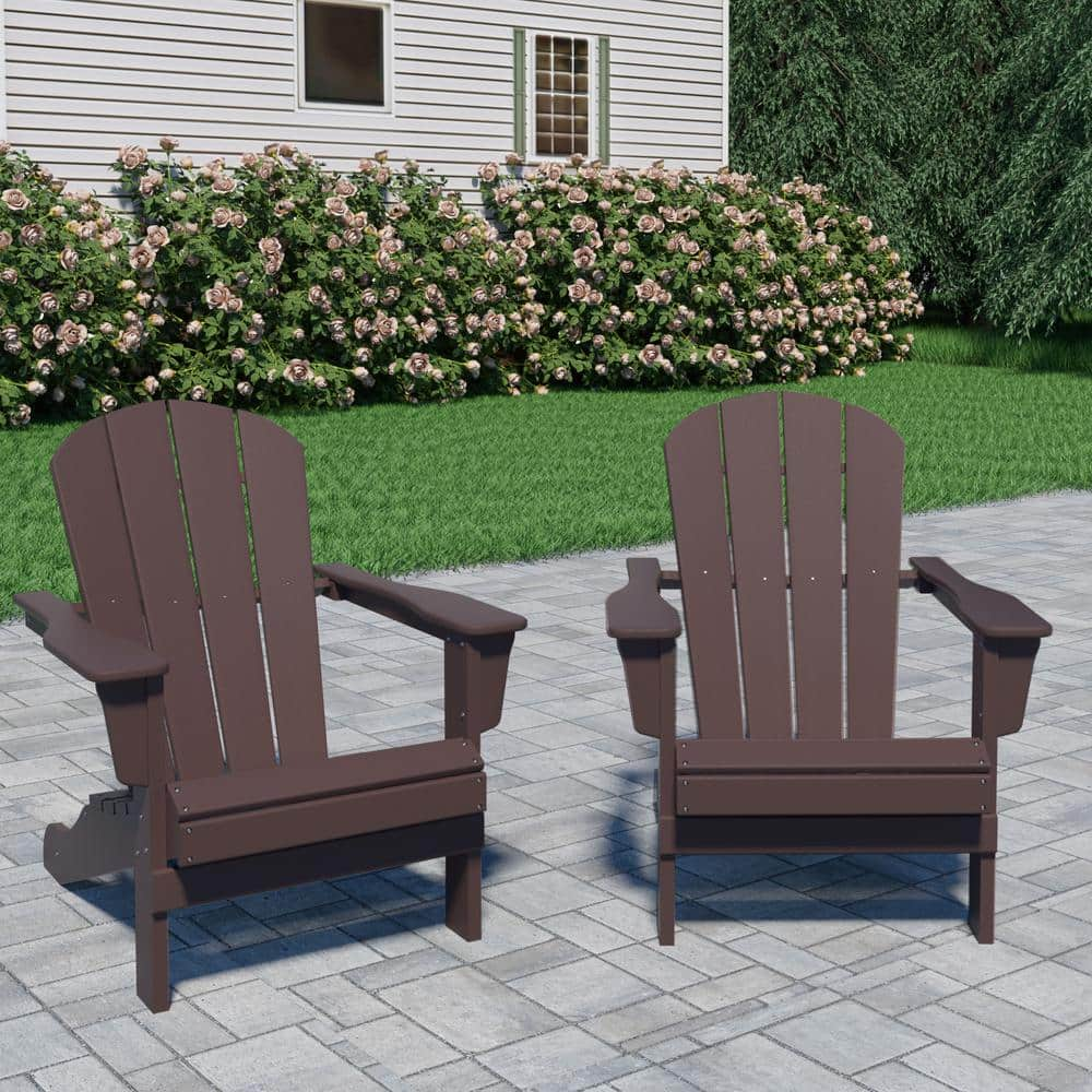 Myhomore Plastic/Resin Adirondack Chairs Brown(set Of 2) 2AC-BW - The ...