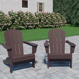 Plastic/Resin Adirondack Chairs Brown(set of 2)