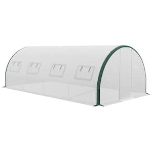 236.25 in. L x 118 in. W x 78.75 in. H Galvanized Steel, 140gsm Polyethylene White Tunnel GREENHOUSE