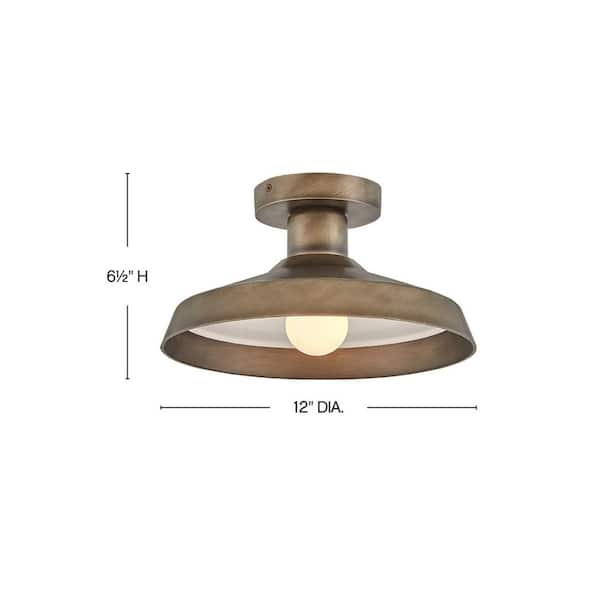 HINKLEY - Forge 12.0 in. 1 Light Burnished Bronze Flush Mount