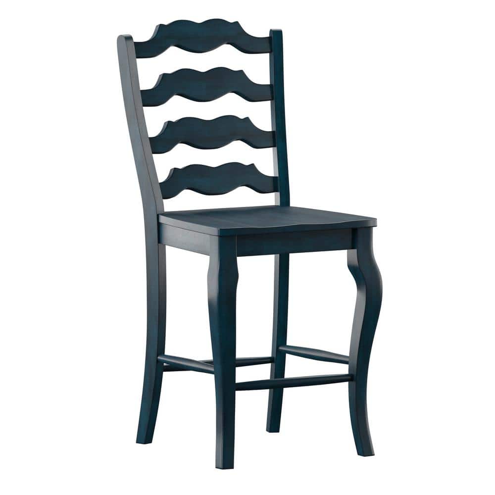 Denim French Ladder Back Wood Counter Height Chair (Set of 2) price history on PriceWatchPro