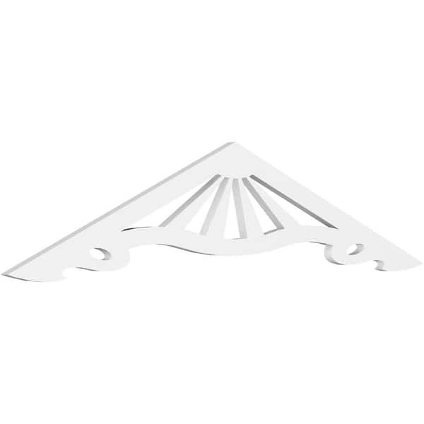 Ekena Millwork 1 in. x 60 in. x 15 in. (5/12) Pitch Marshall Gable Pediment Architectural Grade PVC Moulding
