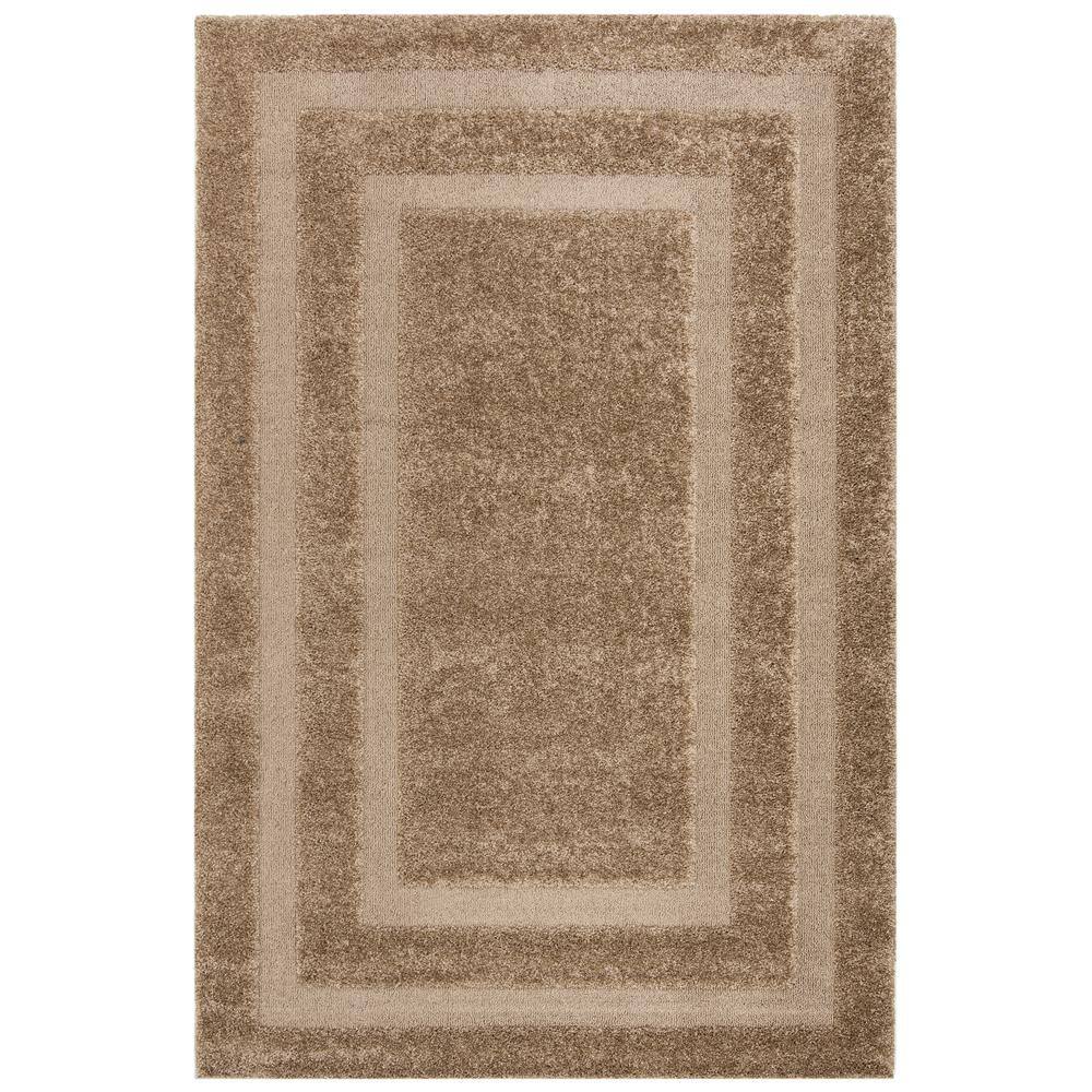 Beige 6' x 9' Washable Shag Area Rug