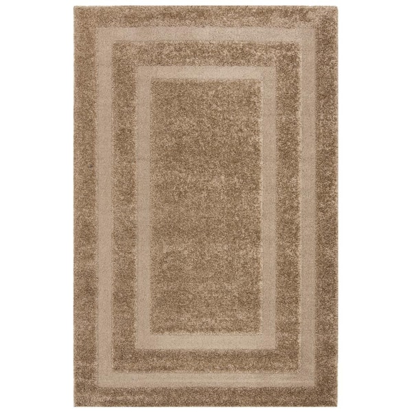 SAFAVIEH Florida Shag Beige 8 ft. x 10 ft. Border Area Rug