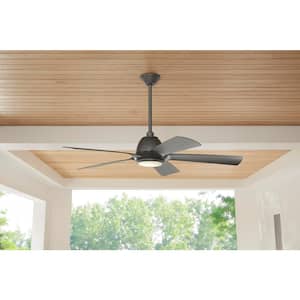 Hayden Valley 56 in. Integrated LED Indoor/Outdoor Natural Iron Ceiling Fan with Light and Remote Control
