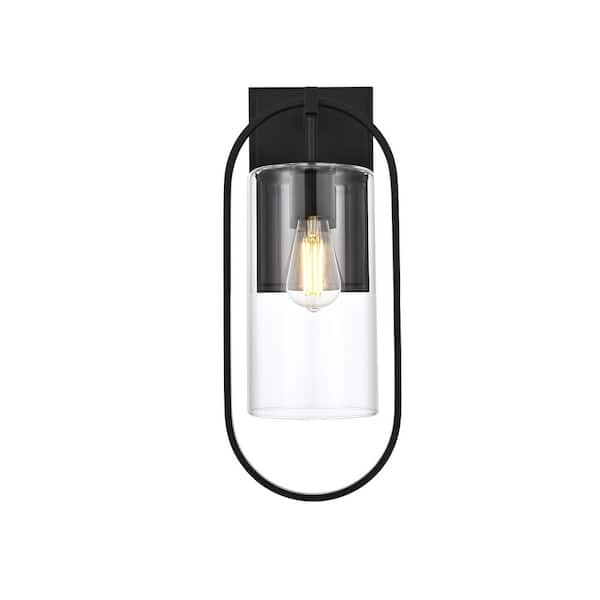 20 in. Black Outdoor Hardwired Wall Sconce with No Bulbs Included