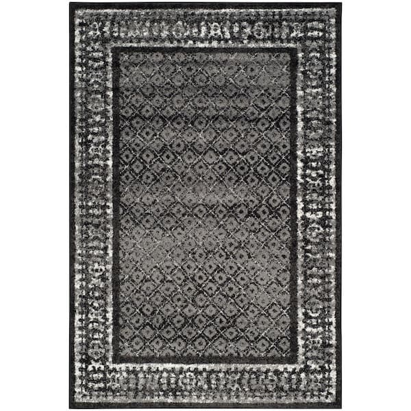 SAFAVIEH Adirondack Black/Silver 6 ft. x 9 ft. Border Geometric Area Rug