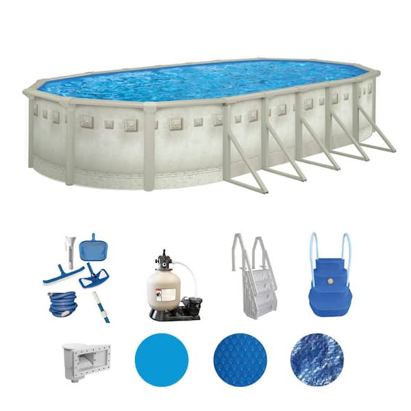 Palisades 16 ft. x 32 ft. Oval 52 in. Deep Above Ground Hard Sided Deluxe Pool Package