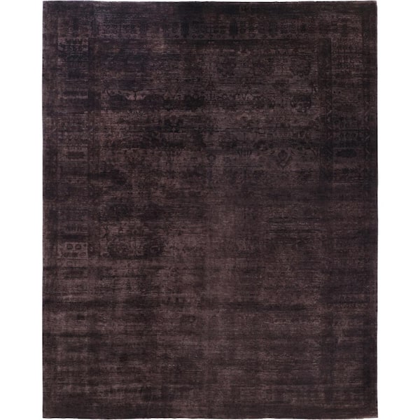 Fine Vibrance Brown 10 X 14 Hand-Knotted Wool Indoor Area Rug