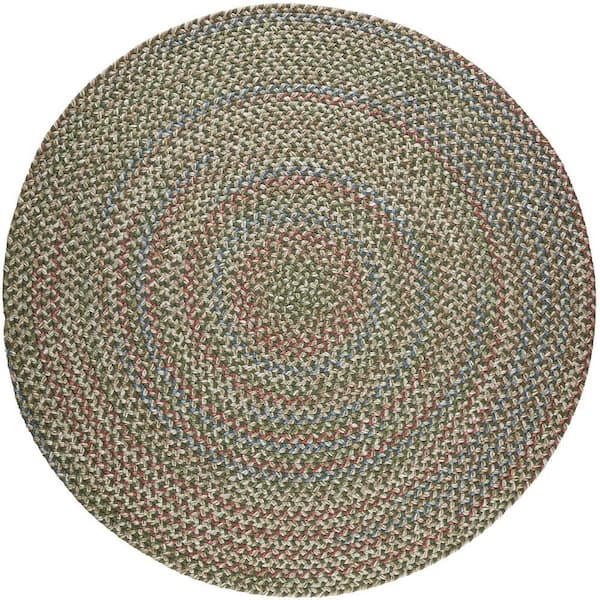 Kennebunkport Sage Multi 4 ft. x 4 ft. Round Indoor/Outdoor Braided Area Rug