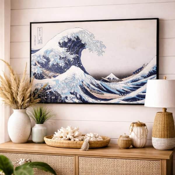 American Art Decor Framed Canvas The Great Wave Off Kanagawa by