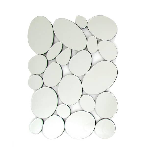 Benjara 0.63 in. x 35.5 in. Irregular Frameless Silver Beveled Mirror