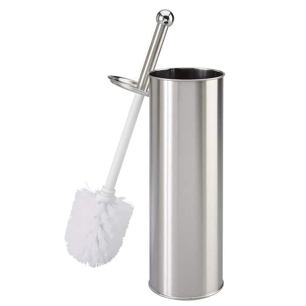 simplehuman Toilet Brush with Caddy, Stainless Steel, White 
