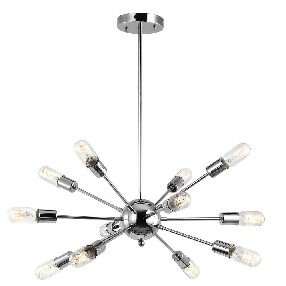chromium-plated lamp chandelier contemporary lighting sputnik design 4 bulbs industrial iron vintage pendant rustic decor ceiling midcentury