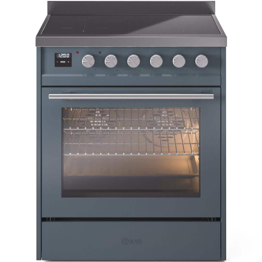 ILVE Professional Plus II 30 in. Induction Range with 4-Elements in Blue Grey