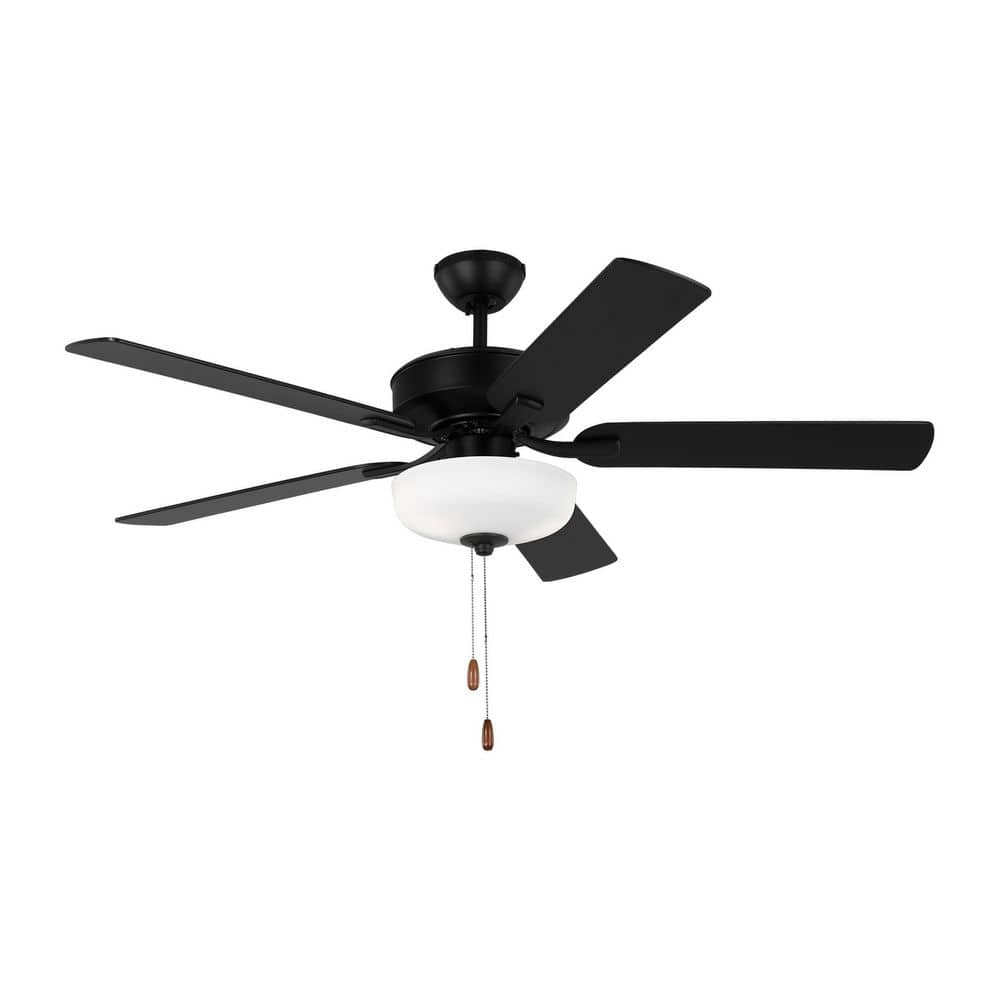 Linden 52 in. Transitional Indoor Midnight Black DC Motor Ceiling Fan with Black Blades, Pull Chain and LED Light Kit price history on PriceWatchPro