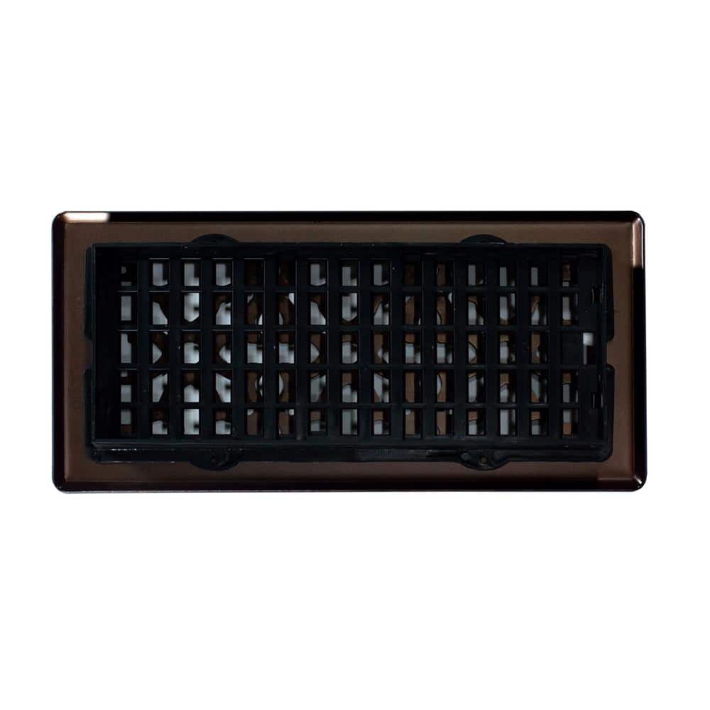 Gothic Bronze Steel Floor Register with 1 Shelf