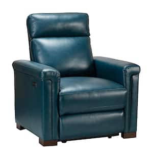 Casio 36.02 in. Wide Turquoise Genuine Leather Power Recliner with USB Port