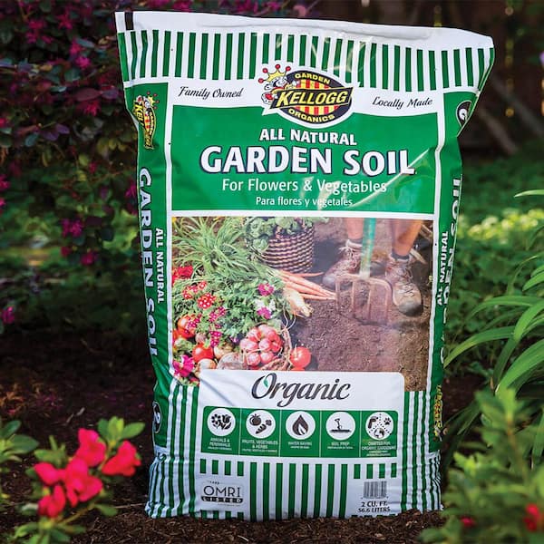 Kellogg Garden Organics 2 Cu Ft All Natural Garden Soil For Flowers And Vegetables 6850 The Home Depot