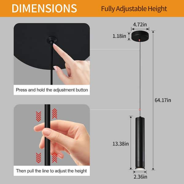 ZHLWIN Home Lighting 4000K 1-Light Black Modern Mini Adjustable
