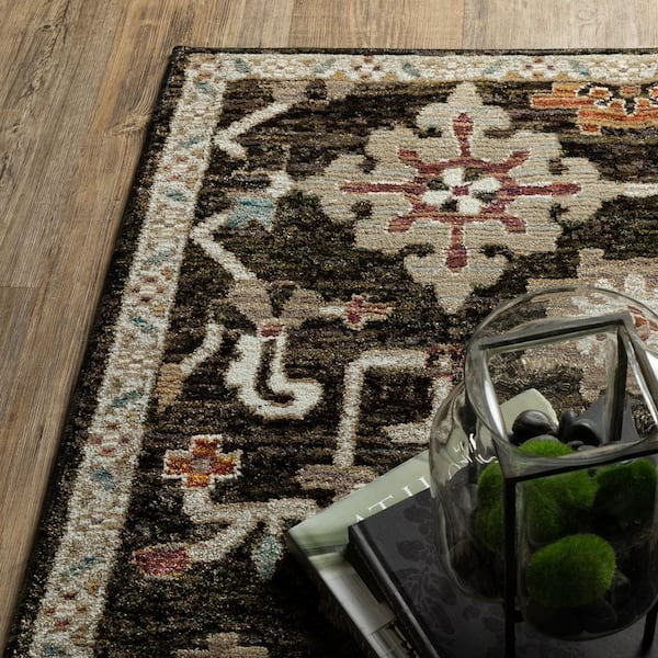 2 X 8 Green Medallion Washable Area Rug Runner Rug