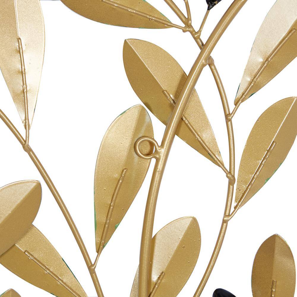 Green and Gold Metal Tree Wall Sculpture, 31" x 40"