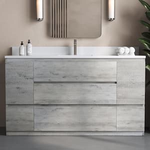 Vamo 60 in. x 20 in. Single Sink Vanity Rustic Gray