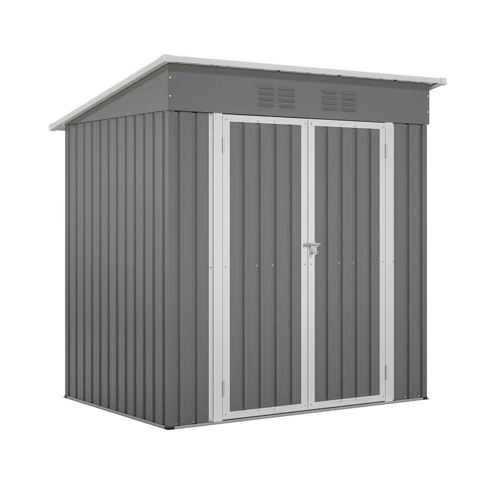 4 ft. W x 6 ft. D Metal Shed with Floor Frame, Outdoor Storage Shed, Gray price history on PriceWatchPro