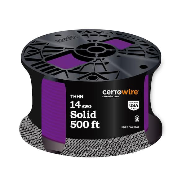 Cerrowire 500 ft. 14 Gauge Purple Solid Copper THHN Wire